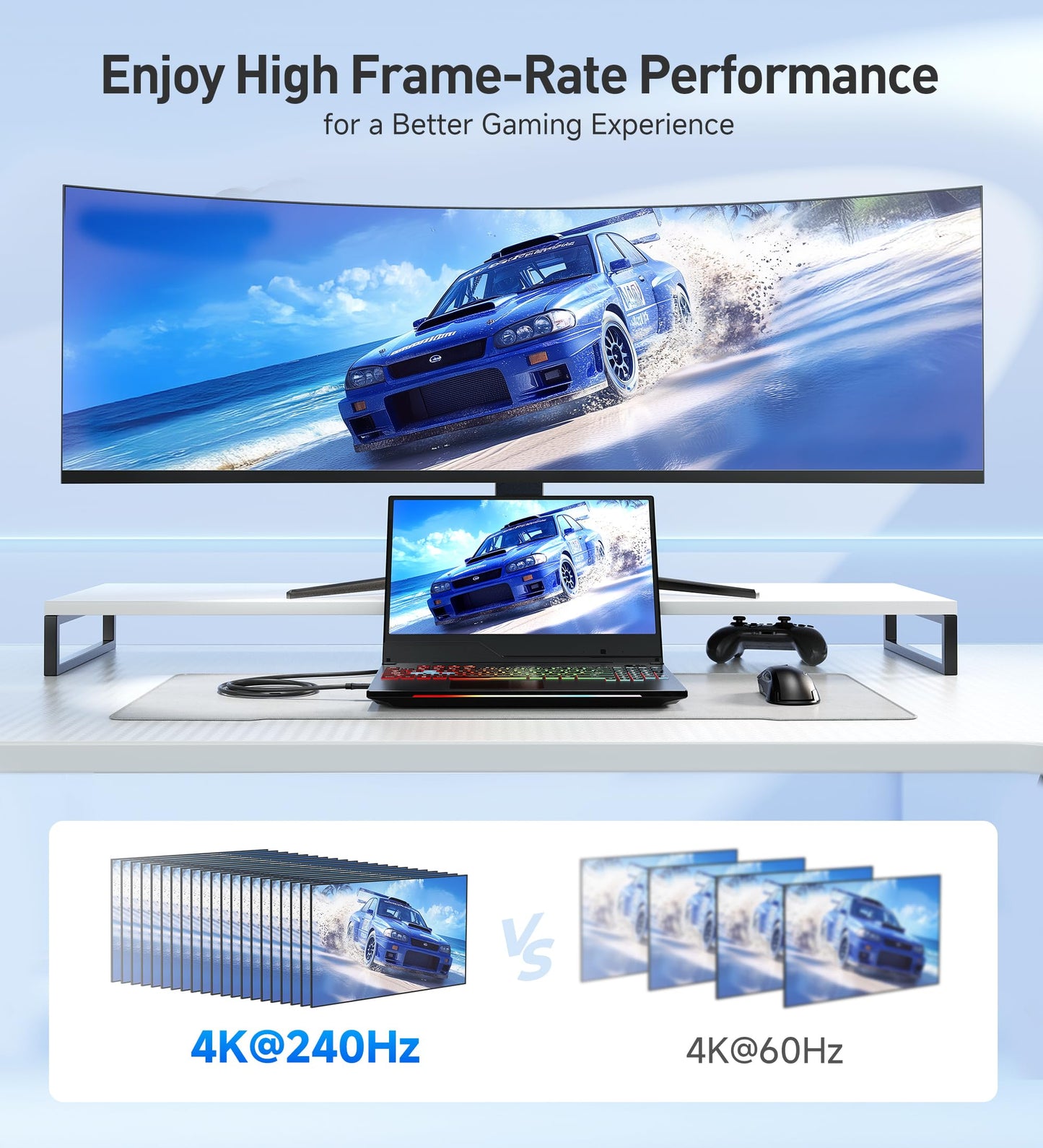 Cable Matters Premium Braided 48Gbps Ultra HD 8K HDMI Cable 6.6 ft / 2m with 8K@60Hz, 4K@240Hz and HDR Support for PS5, Xbox Series X/S, RTX3080