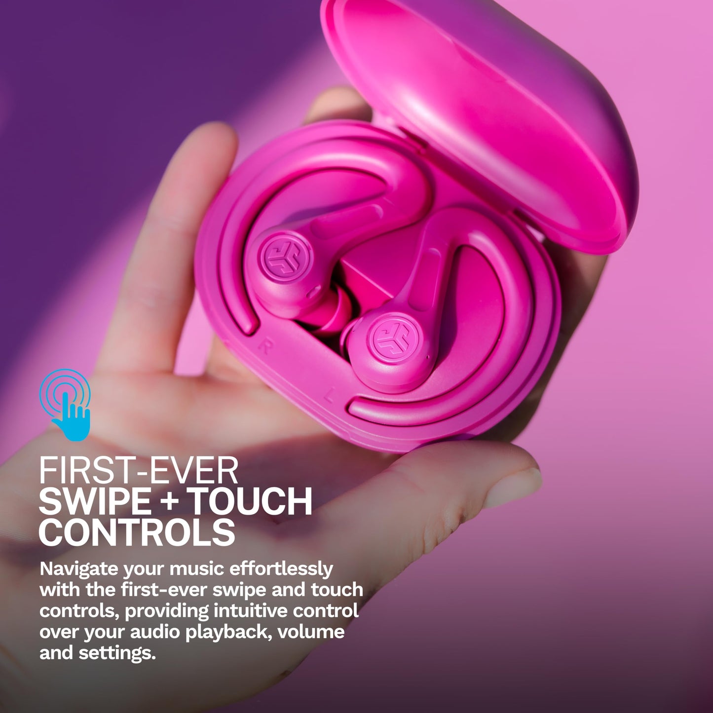 JLab, JBuds Sport ANC 4, True Wireless Earbuds, Active Noise Cancelling, Multipoint Connect, Pink