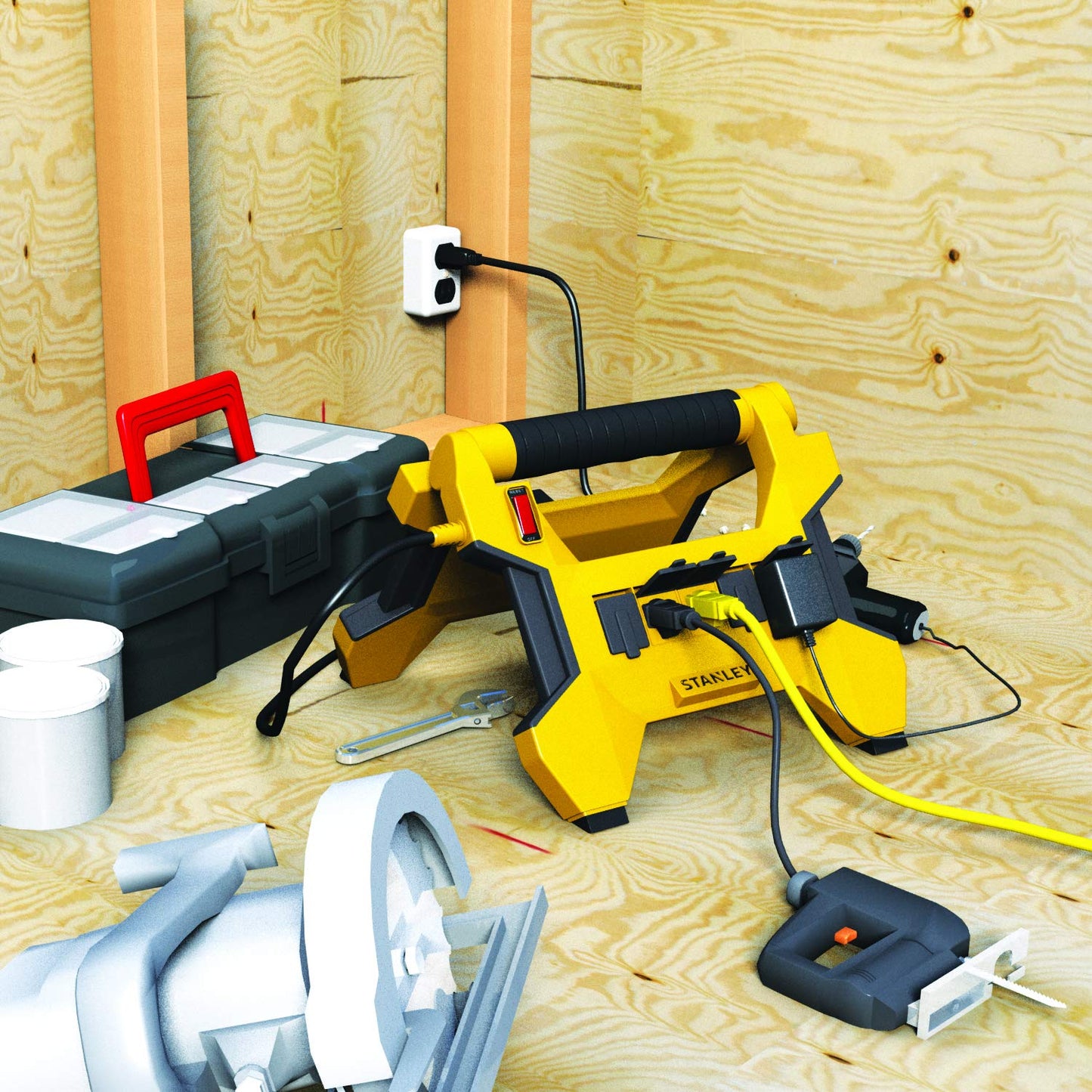 Stanley 32040 Power Horse Grounded 8- Outlet Upright Power Center