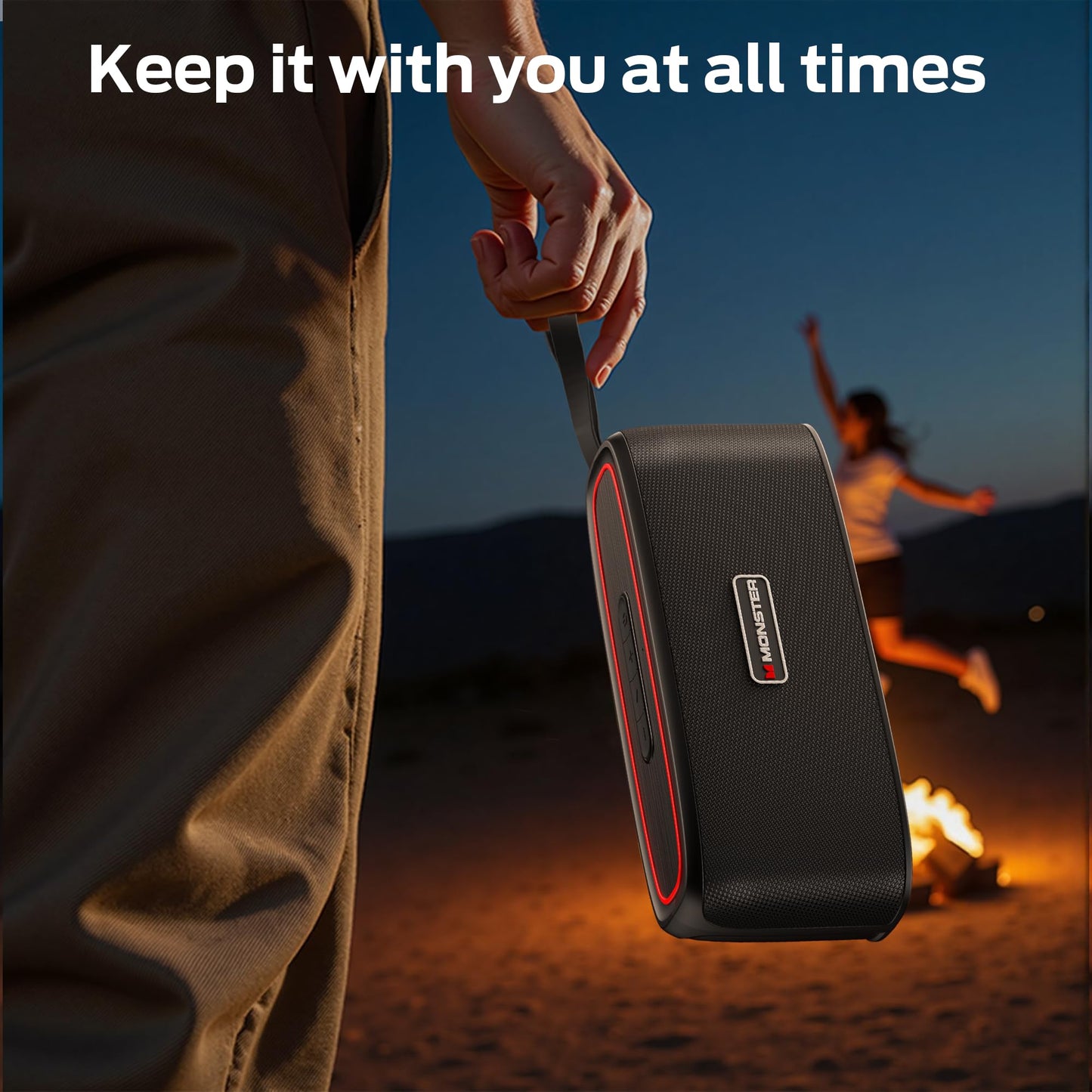 Monster Shock Portable Bluetooth Speaker, True Wireless Speaker, 30W Loud Stereo Sound, IPX6 Waterproof
