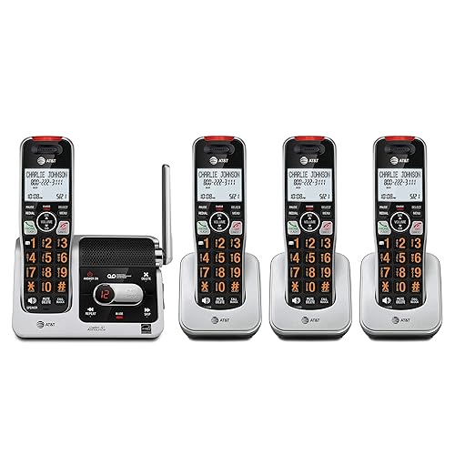 AT&T BL102-4 DECT 6.0 4-Handset Cordless Phone for Home with Answering Machine, Call Blocking, Caller ID Announcer, Audio Assist, Intercom,