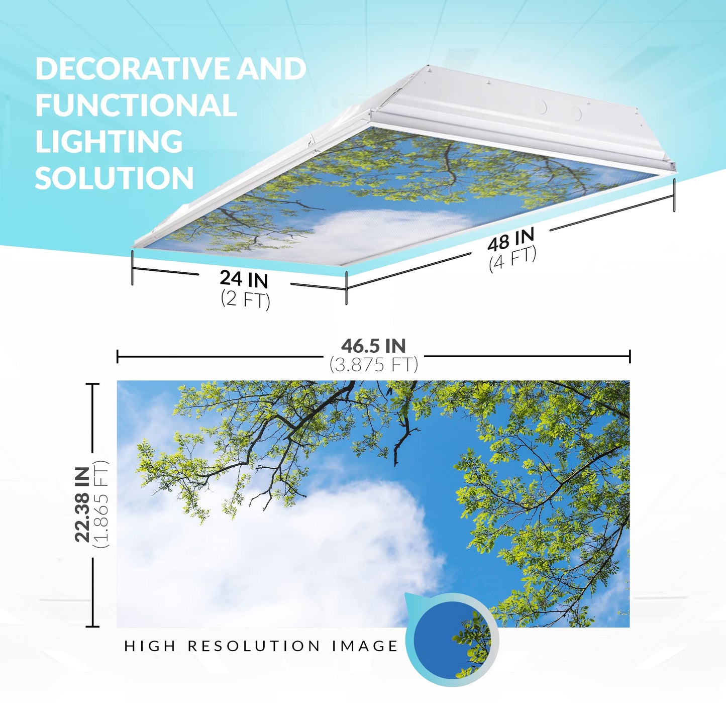 Octo Lights Tree Fluorescent Light Covers for Ceiling Lights 2x4, 1 Pack