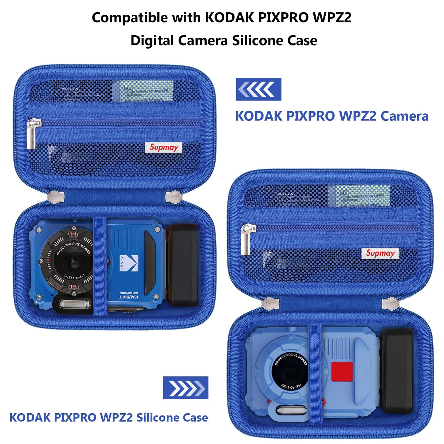 Supmay Carrying Case Compatible with KODAK PIXPRO WPZ2 Rugged Waterproof Shockproof Dustproof WiFi Digital Camera, Travel Case with Mesh Pocket fits