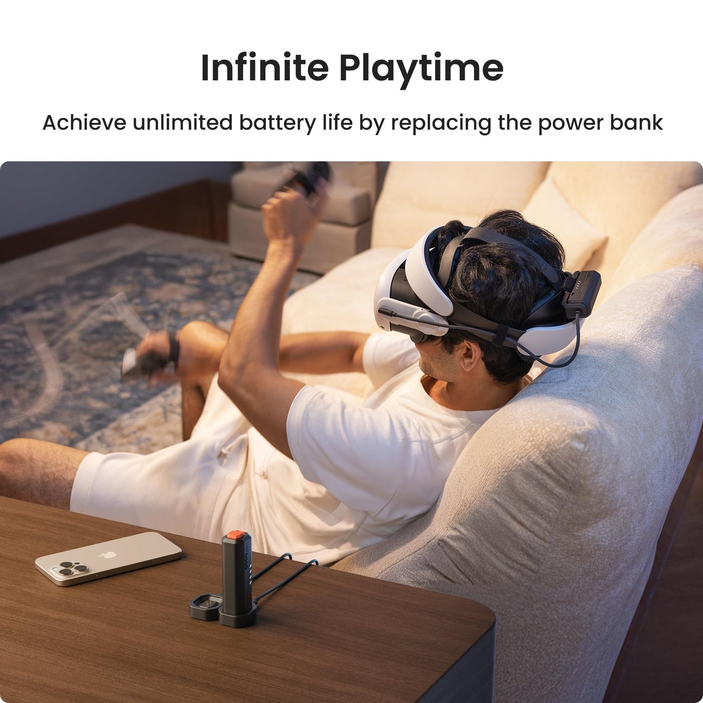 KIWI design P5000 Compact Power Bank, 2 Pack 5000mah Battery Pack Compatible with Meta Quest 3/3S/2/Pro, 20W Fast Charing, Swap for Infinite Power