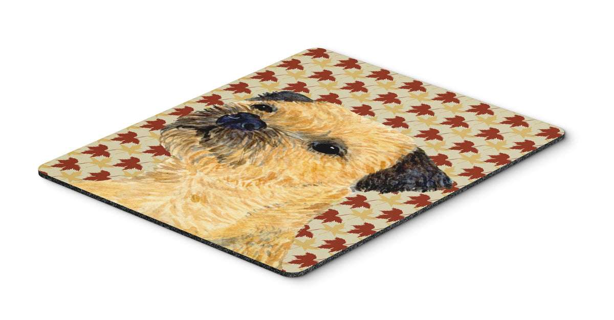Caroline's Treasures LH9098MP Border Terrier Fall Leaves Portrait Mouse Pad, Hot Pad or Trivet for Home Office Gaming Working Computers Laptop Mouse