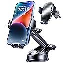 GUWEZ Phone Holders for Your Car [Military Grade Suction Ultra Strong Base] Cell Phone Car Holder 3 in 1 Dashboard/Windshield/Air Vent Hands-Free