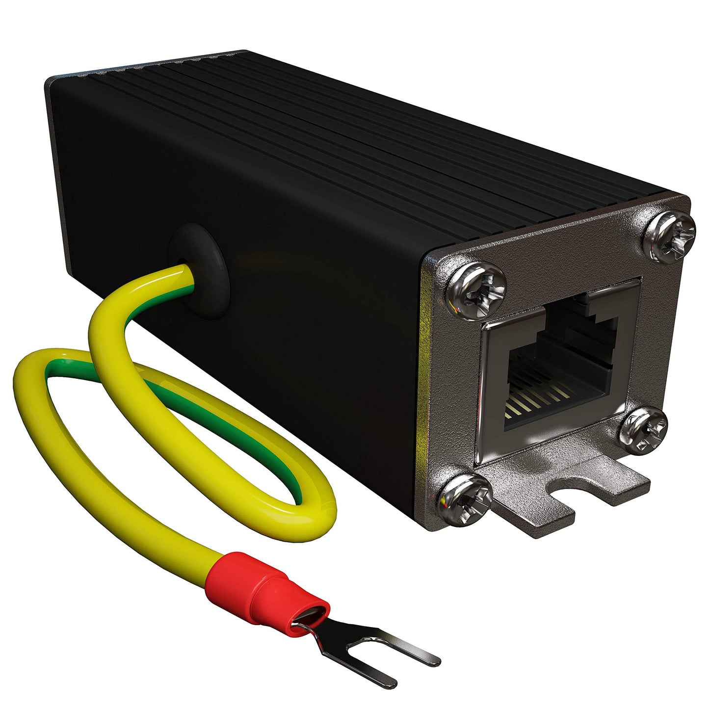 Tupavco Ethernet Surge Protector Gigabit PoE++ (154W/3.2A) Mounting Flange (Gas Discharge Tube) Metal Shielded RJ45 Lightning Suppressor - LAN Network