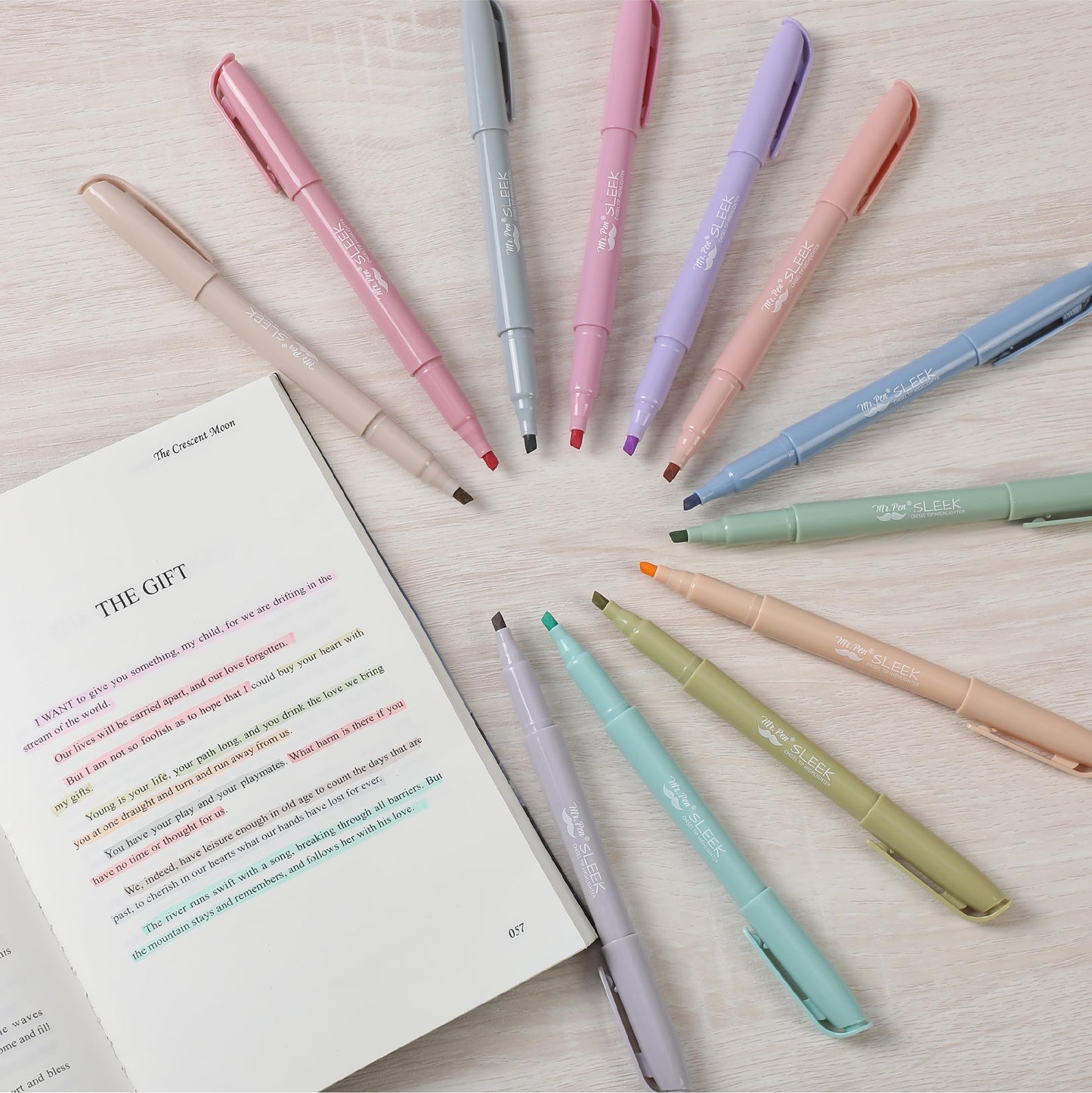 Mr. Pen- Highlighters, 12 Pack, Pastel Colors, Chisel Tip, Quick-Dry