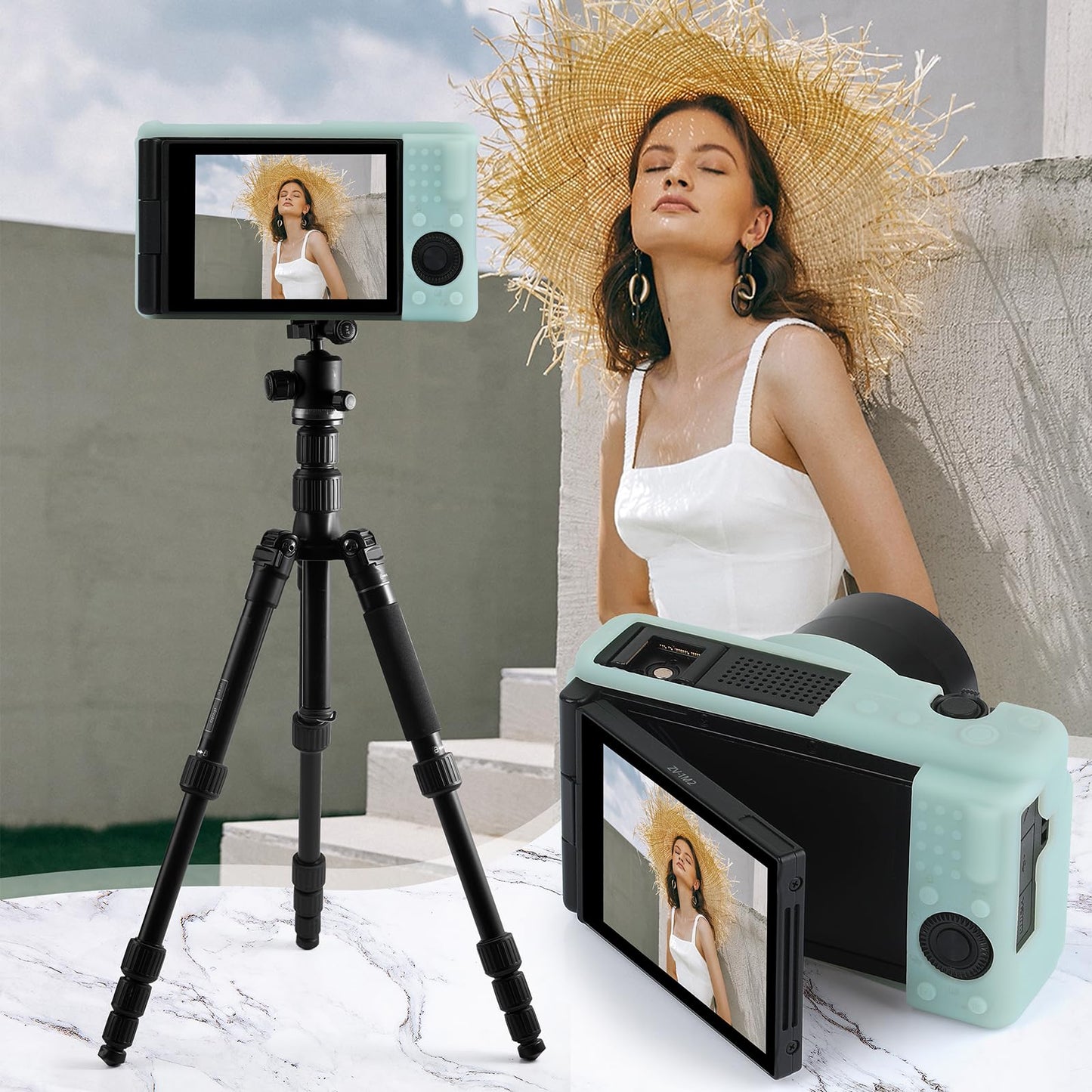 MIOKAU ZV-1F Camera Case, Soft Silicone Protective Case for Sony ZV1F/ZV-1M2/ZV-1 Mark II (NOT for ZV1) Vlog Camera, Lightweight ZV1F Cover (Green)