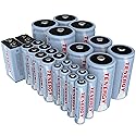 Tenergy High Capacity NiMH Rechargeable 26 Pack Cell Battery Package, 8AA, 8AAA, 4C, 4D, 2 9V Rechargeable Batteries for Remote Controllers, Clocks…