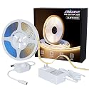 MIWISE COB LED Strip Light 32.8ft/10m,CRI 90+ Warm White 3000K High Lumen Dimmable Super Bright Flexible DC24V LED Tape Light