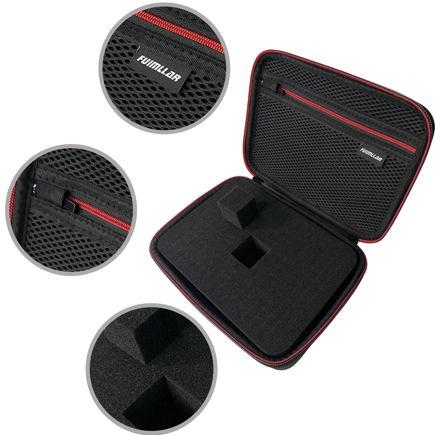 Fuimlar EVA hard case with foam, 8.5 x 6.5 x 3.75 inch hard digital case EVA shockproof outdoor case, suitable for storage of sports cameras, digital