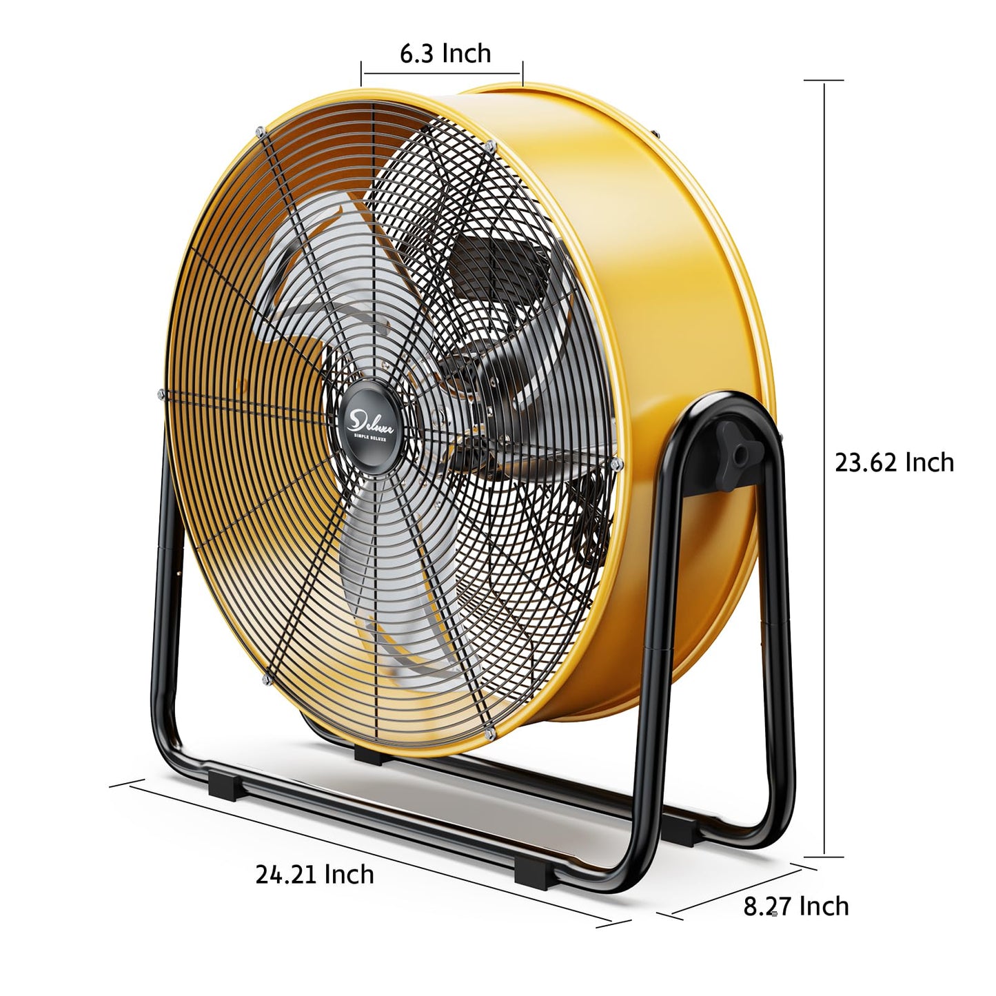 Simple Deluxe 20-Inch Heavy Duty Metal Drum Fan, 3-Speed High Velocity Industrial Floor Fan for Warehouses, Workshops, Factories and Basements