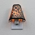 Decorative Lamp-Style Shaded Leopard Fabric Plug-in Night Light 4-Pack