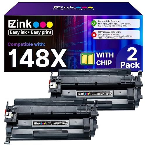 E-Z Ink 148X Toner Cartridges High Yield (with Chip) Replacement for HP 148X Black High Yield Toner Cartridge to Use with HP LaserJet Pro 4001n