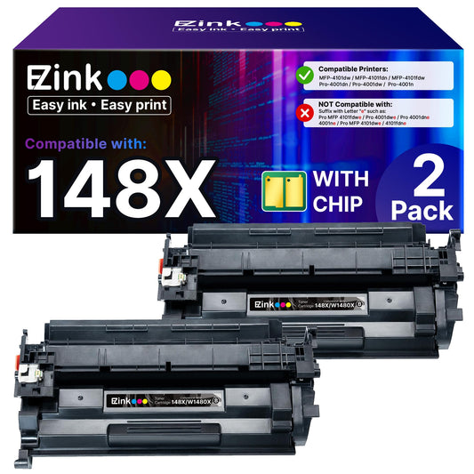 E-Z Ink 148X Toner Cartridges High Yield (with Chip) Replacement for HP 148X Black High Yield Toner Cartridge to Use with HP LaserJet Pro 4001n