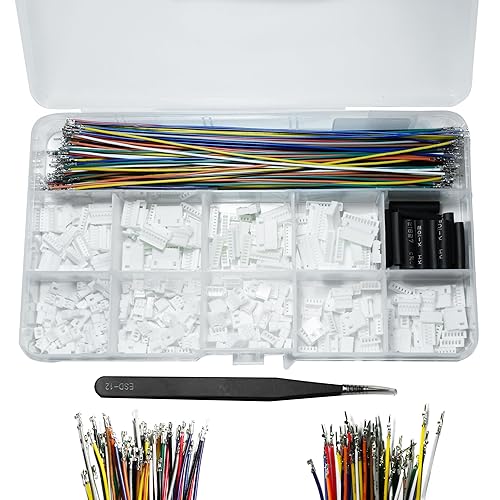 Kuosbiu JST MX 1.25MM Connector Kit,2/3/4/5/6/7/8/9/10 Pin Male and Female Micro Wire Connectors Kit with 28AWG Premium Pre-Crimped Cables