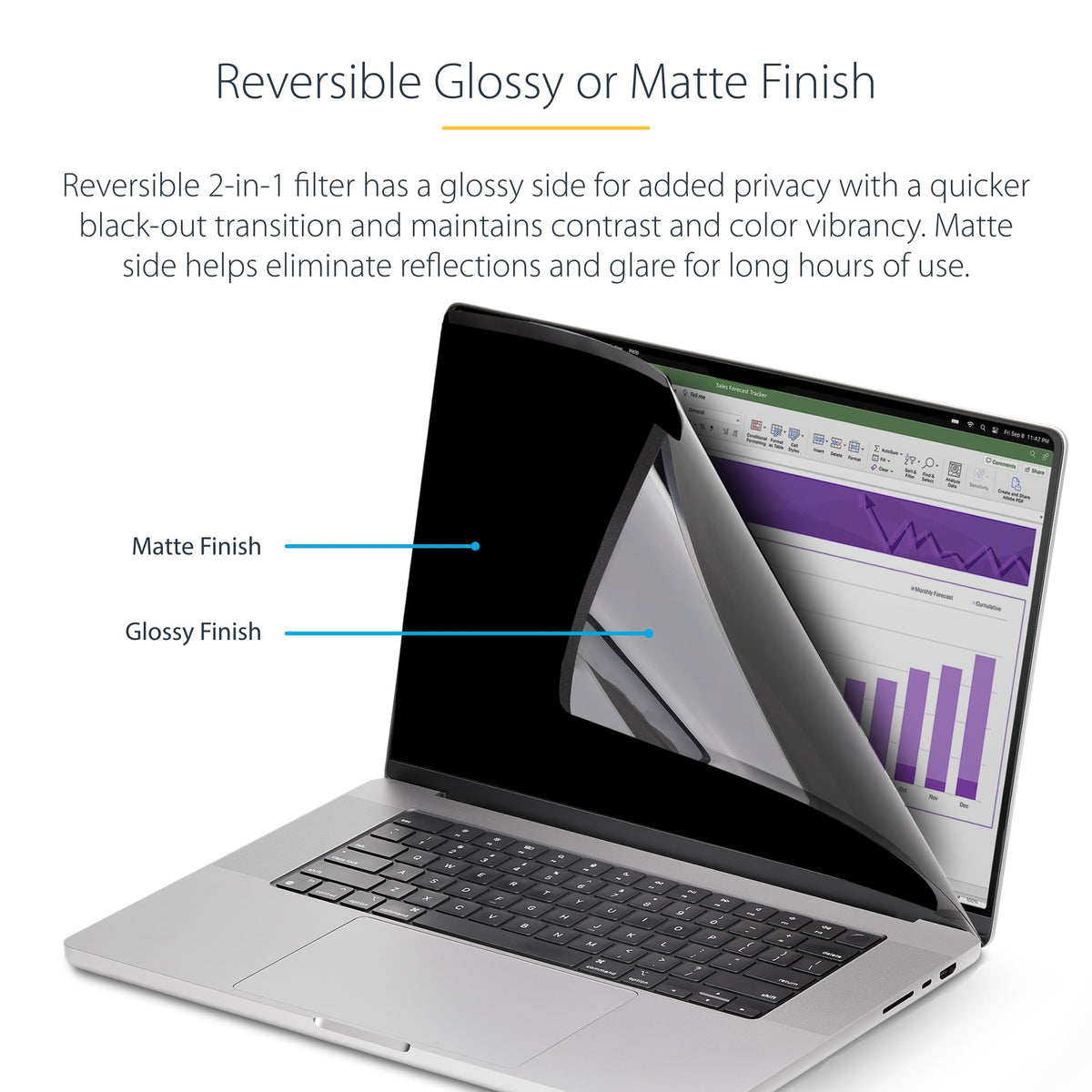 StarTech 14in MacBook Pro Magnetic Privacy Screen, Glossy Sides, Laptop