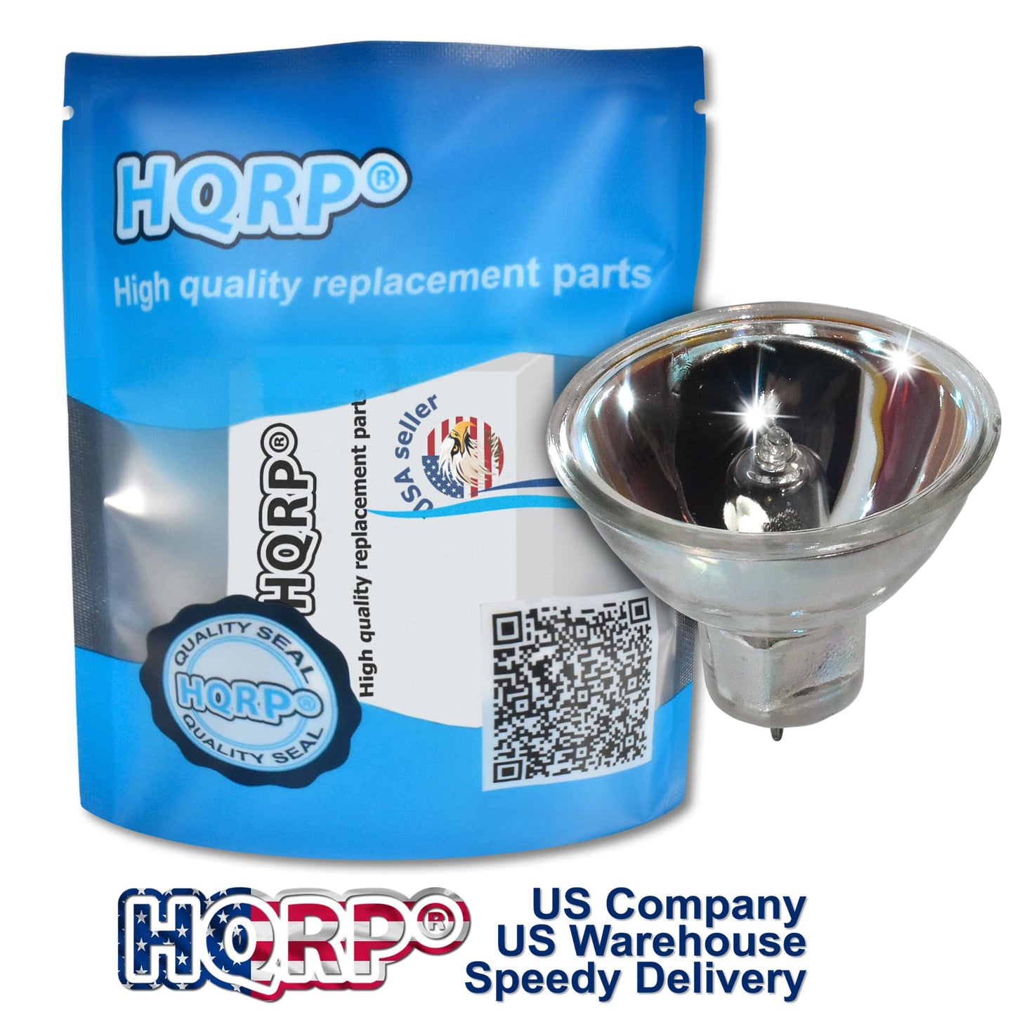 HQRP 12V 100W MR16 Shape GZ6.35 Bi-Pin Base Halogen Lamp Bulb for Sankyo Sound 700 / Dualux 1000H / Dualux 1000-H Replacement Plus Coaster