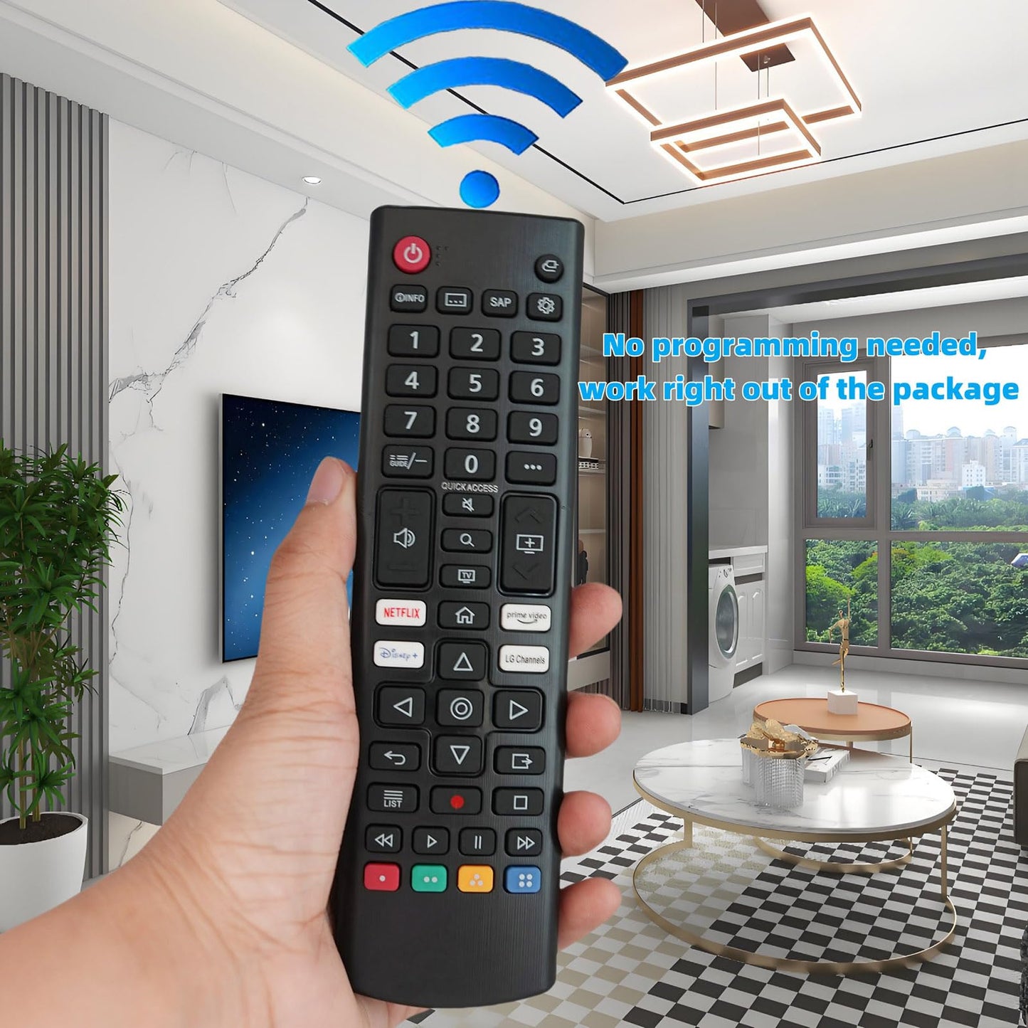 Universal Replacement Remote Control AKB76037601 Compatible for LG Smart 4K TV 65UP7560AUD 70UP7070PUE 70UP7170ZUC 70UP7570AUD, with Disney Plus