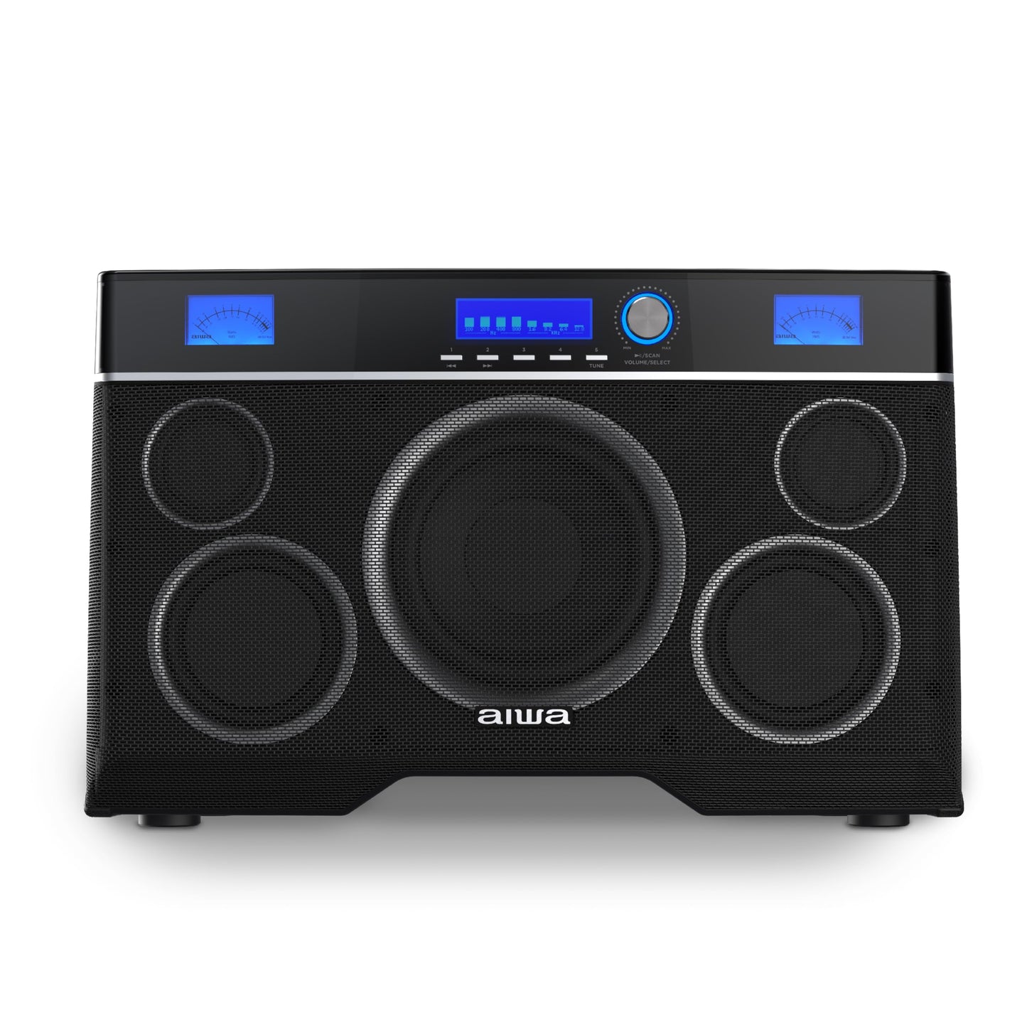 Aiwa Exos-10 Portable Bluetooth Speaker, 200W RMS Power, 6.5” Subwoofer, Deep Bass, Party Sync, Backlit Display, FM/BT/USB/AUX, Remote Control, Carry