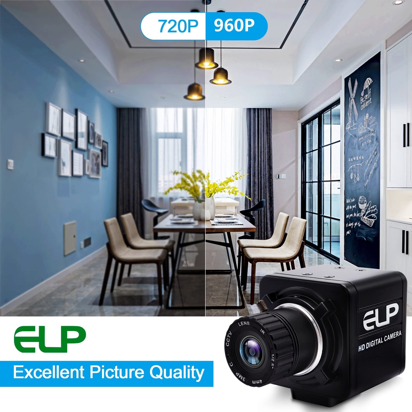 ELP Low Illumination USB Camera HD Manual Zoom 4mm Lens PC CMERA for Computer Mini UVC Webcam 0.01lux Industrial Webcamera 960P AR0130 Security