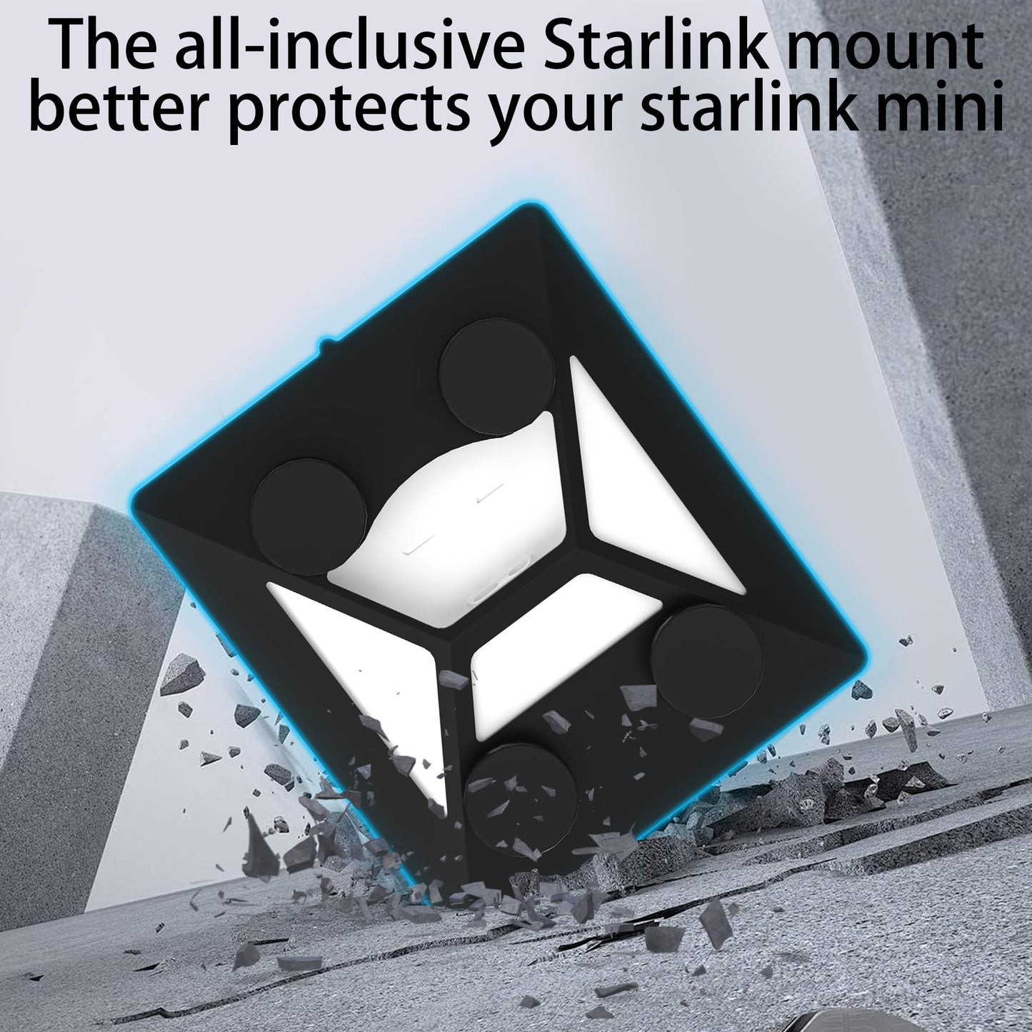CRTHHGL Starlink Mini Mount,Flat Starlink Mini Magnet Car Shield Mount with Protective Cover,for/Car/Rvs/Metal Surface,Black