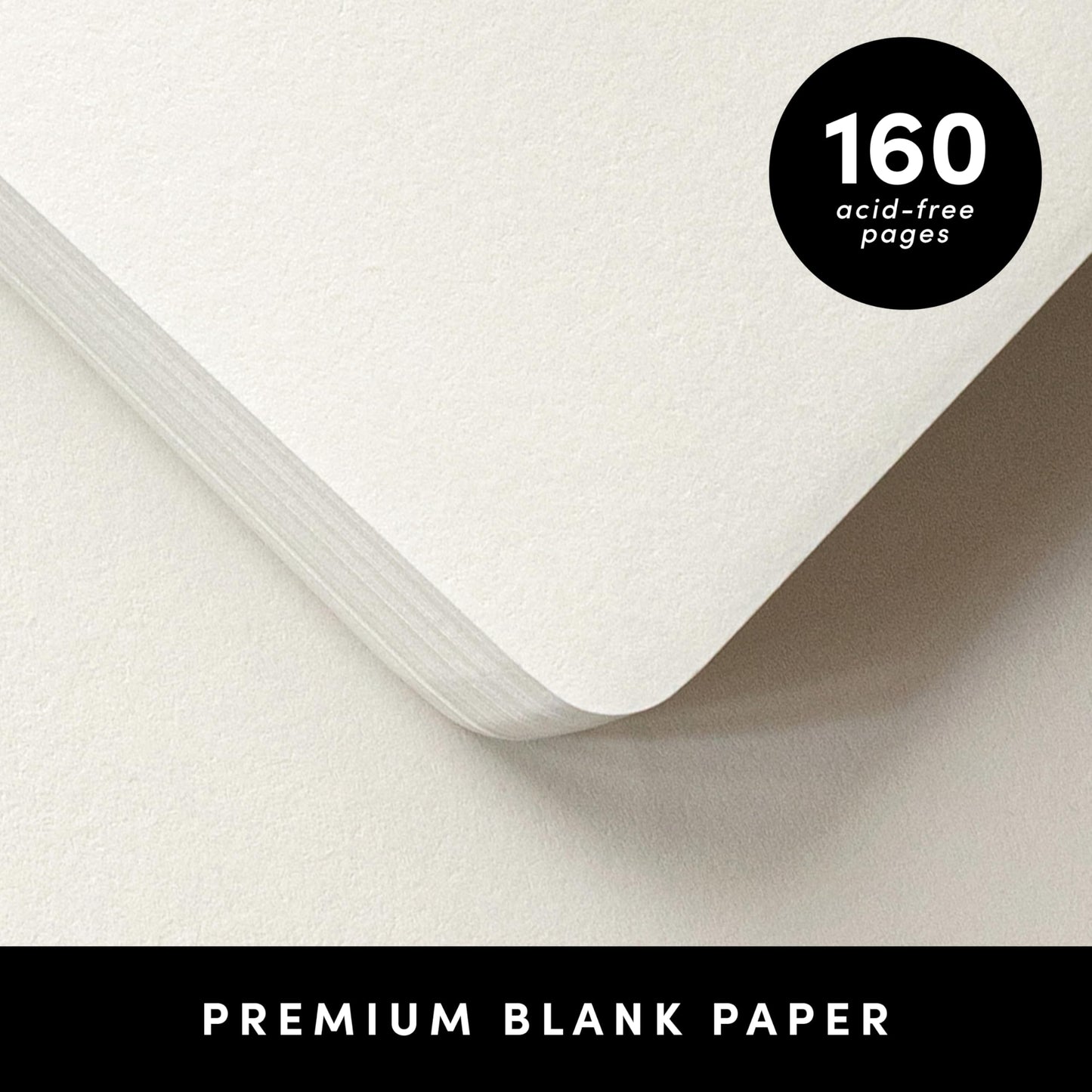 PAPERAGE Blank Journal Notebook, (Metallic Graphite), 160 Pages, Medium 5.6 in x 8 in - 100 GSM Thick Paper - Hardcover Journaling Notebook for Work