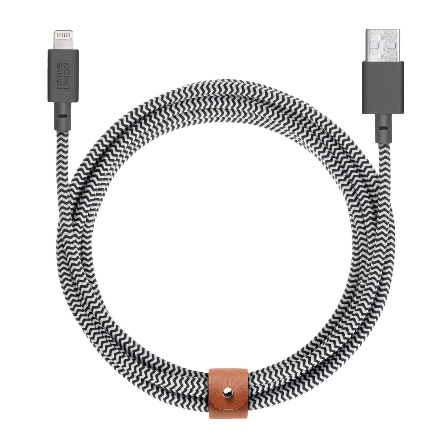 Native Union BELT Cable XL - 10ft Ultra-Strong Reinforced [MFi Certified] Durable Lightning to USB Charging Cable with Leather Strap compatible…
