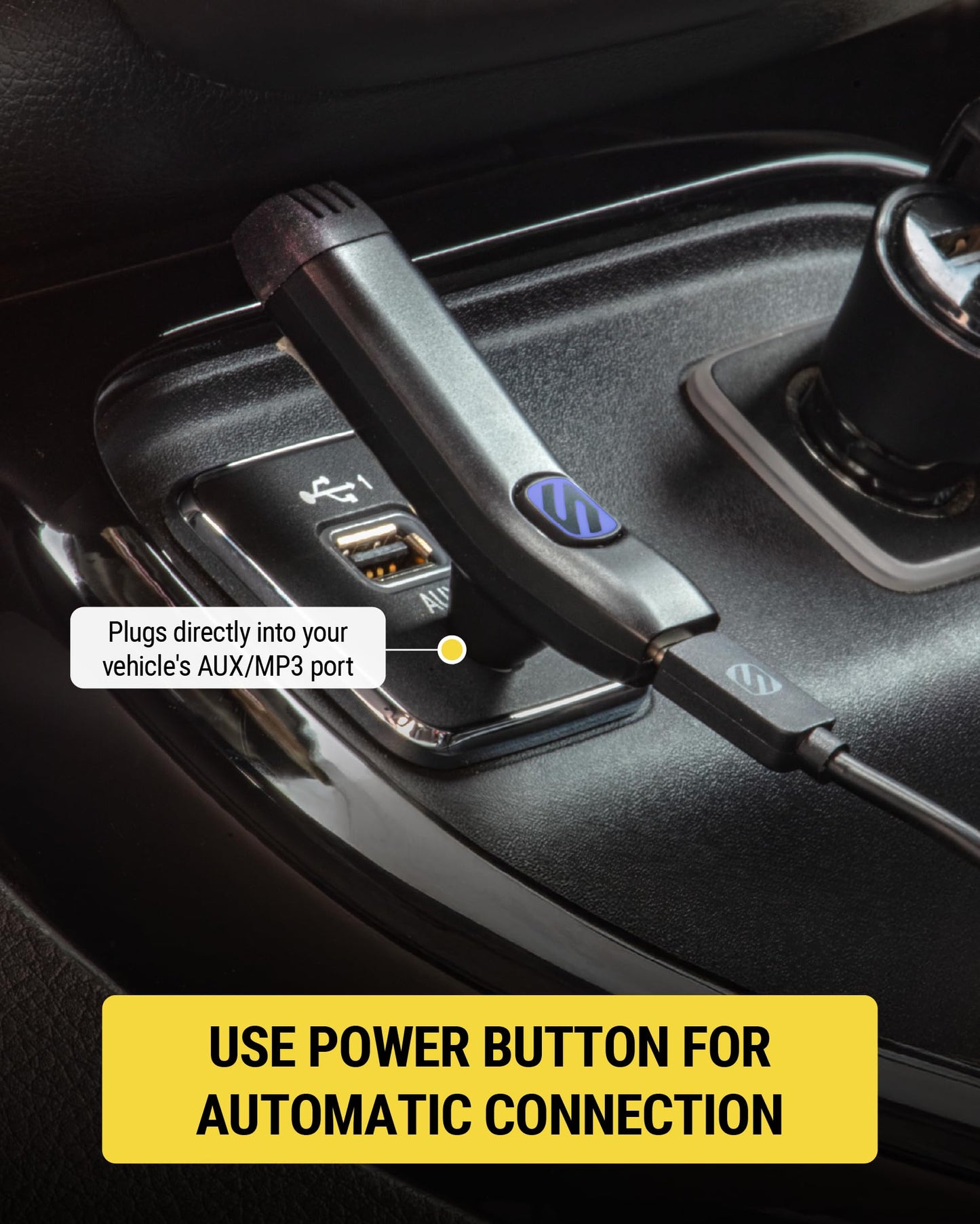 Scosche BTAXS3 Hands-Free Audio Kit, Bluetooth Receiver for Car Stereo with Noise Cancellation, 3.5mm AUX Bluetooth Adapter for Car Radio, Compatible
