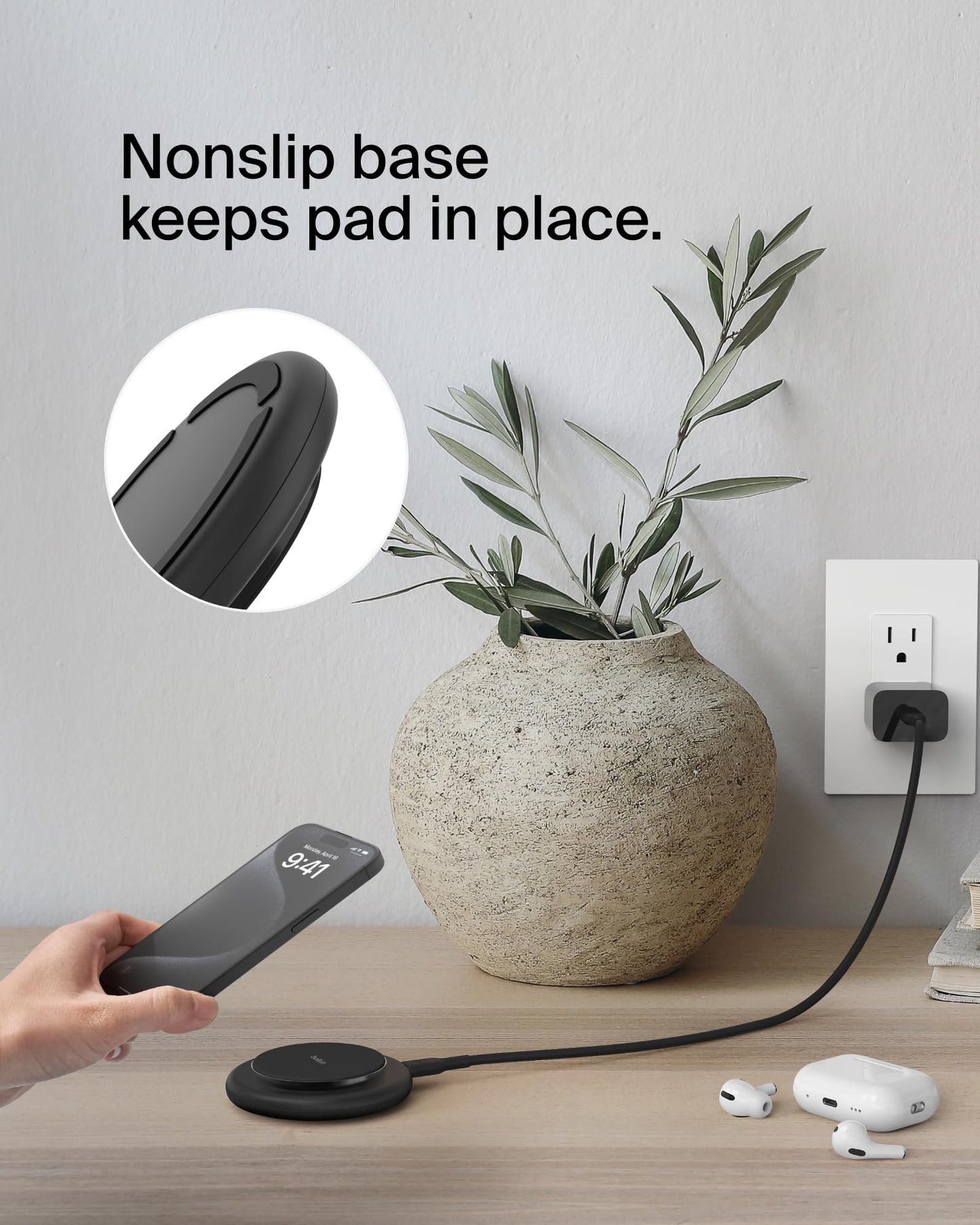 Belkin Magnetic Wireless Charging Pad 15W - MagSafe-Compatible Qi2-Certified Wireless Charging Station, iPhone Charger for Apple iPhone 16, 15, 14