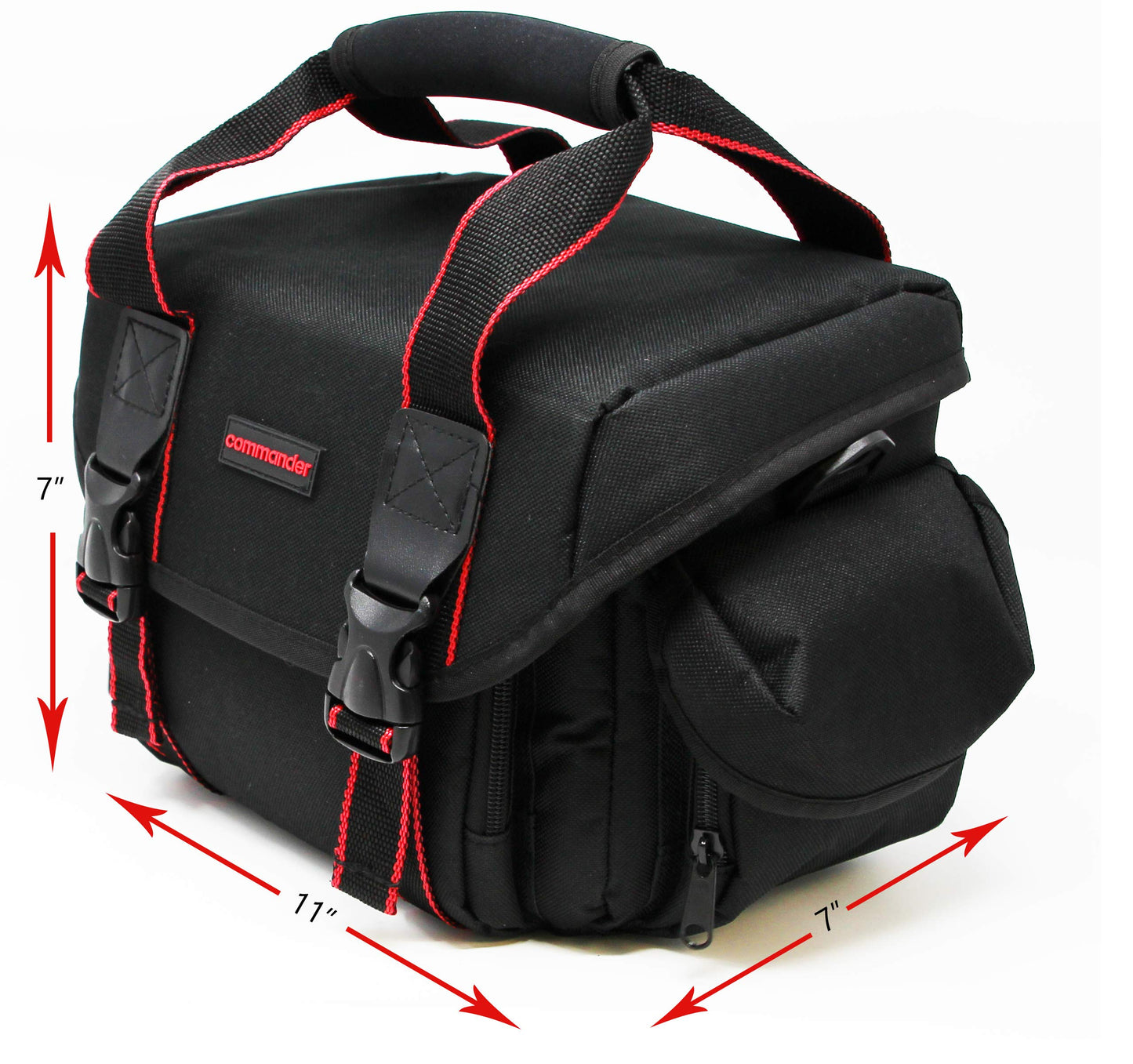 Commander Optics Medium/Large Camera Carrying Case for Nikon, Sony, Pentax, Olympus Panasonic, Samsung, and Canon Rebel DSLR 11 x 7 x 7 Inches Black
