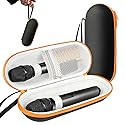 sarlar Case Compatible with JBL Wireless Two Microphone System, Up To 9“ x 3” will fit. Handheld Dual Mic Travel Bag for Singing or Karaoke for