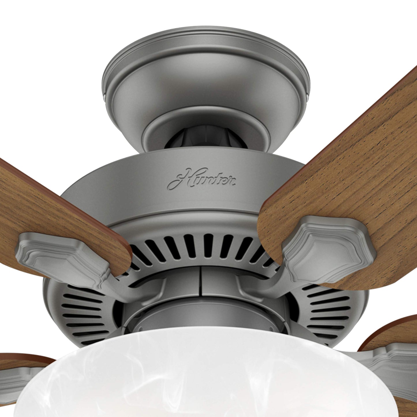 Hunter Fan 52 inch Traditional Matte Silver Indoor Ceiling Fan with Light Kit Y (Renewed)