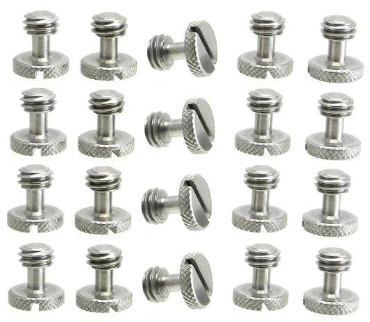 Steel Screws 3/8" Tripod Quick Release QR Plate Camera Flathead Slot Stainless SS Ideal for Manfrotto/Sachtler (20)