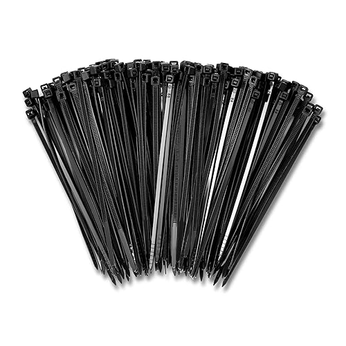 Bolt Dropper 4" Black Zip Cable Ties (1000 Pack), 18lbs Tensile Strength - Heavy Duty, Self-Locking Premium Nylon Cable Wire Ties for Indoor