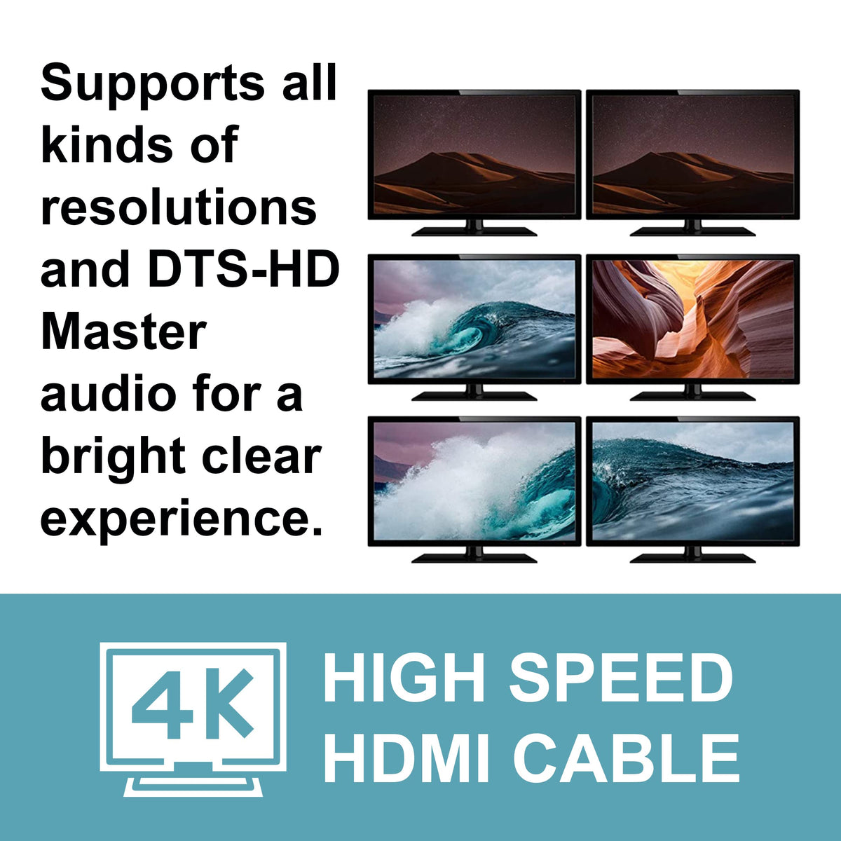 C2G Legrand 4K High Speed HDMI Cable - 6ft, 3 Pack, 60Hz, Black