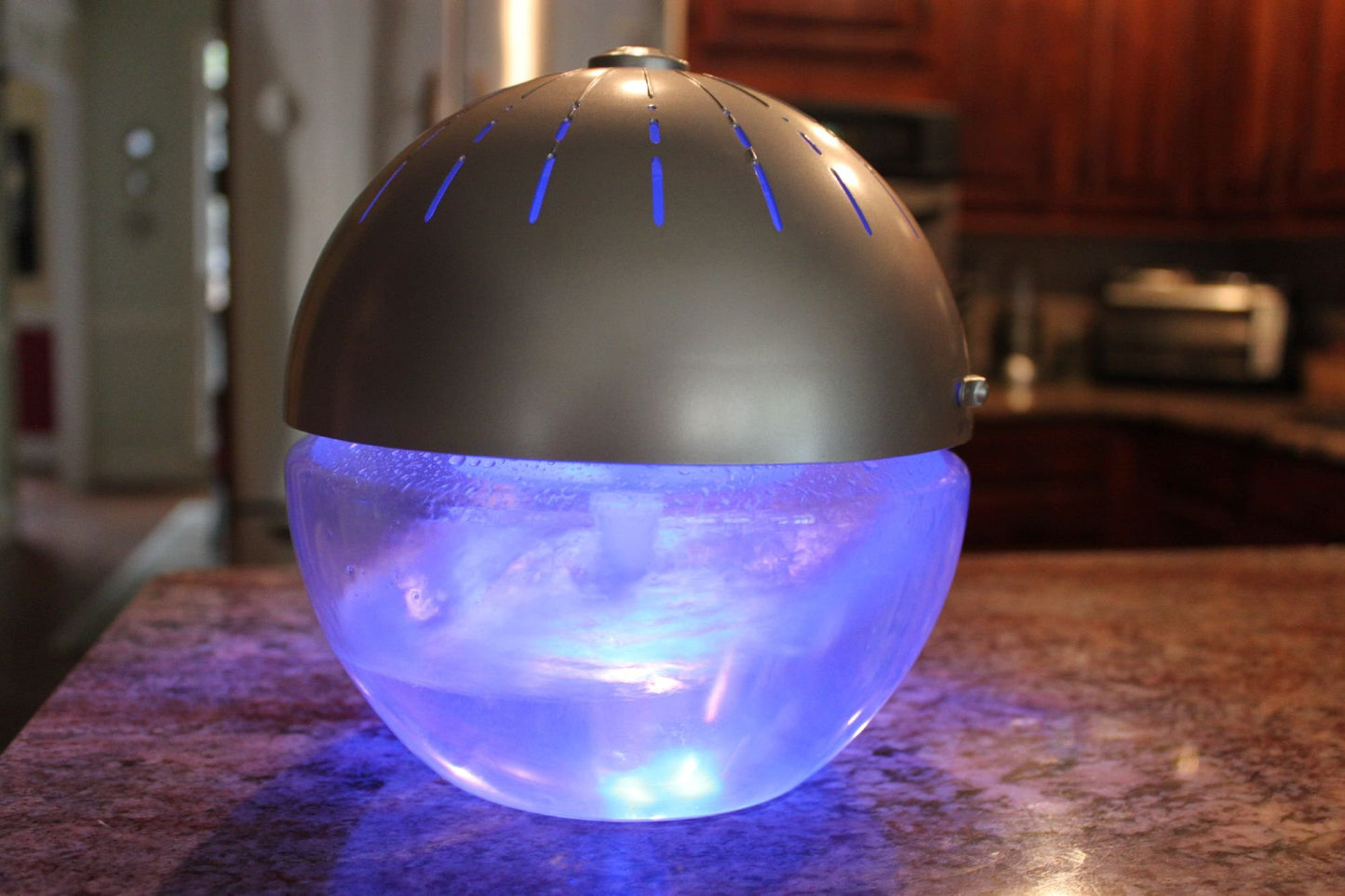 EcoGecko Earth Globe Air Revitalizer, Air Washer, Air Freshener, Room Aromatizer, Aroma and Essential Oil Diffuser with 10ML Lavender Oil, Silver