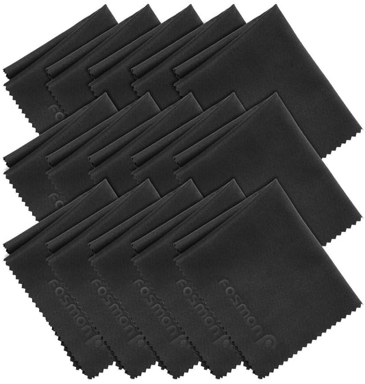 Fosmon Microfiber Cleaning Cloths (15 Pack), 6 x 7 inch Dust Rag Towels for Eyeglasses, LCD Screen, Digital Video Camera Lens, Laptop, HDTV, PC