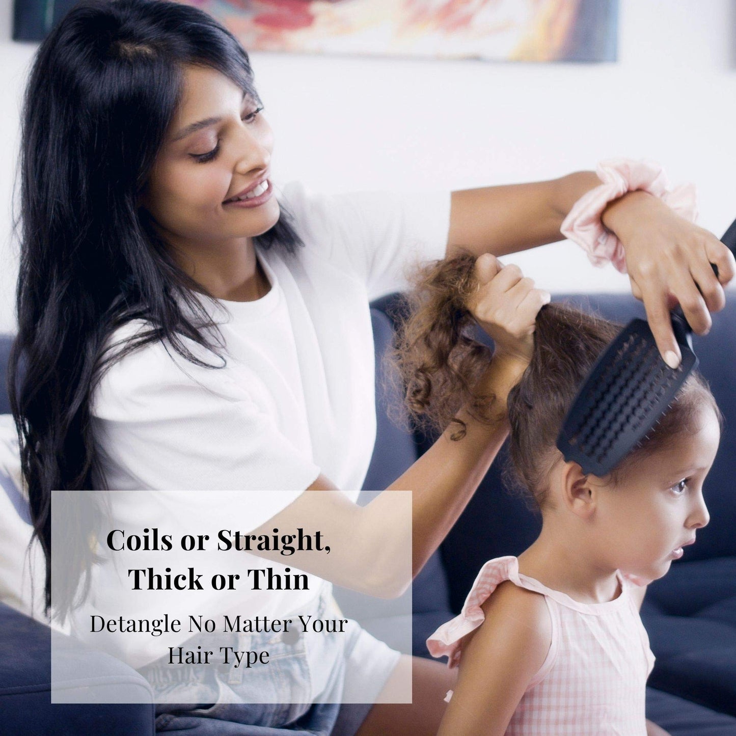 Goomee Straight & Curly Hair Detangler Brush – Nylon & Boar Bristles for Soft, Smooth, Shiny Hair, Wet & Dry Use, Vent Design for Fast Drying, Large Green