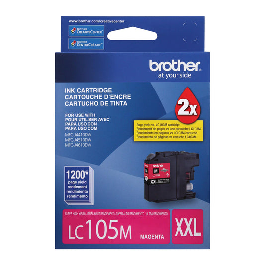 Brother Genuine LC105M Super High Yield XXL Magenta -Ink -Cartridges