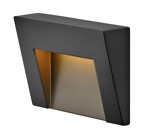 Hinkley Taper 12V Integrated LED Horizontal Deck Sconce, Aluminum, Etched Glass, ADA Compliant, Outdoor Flush Mount Security Step, Wiring Kit