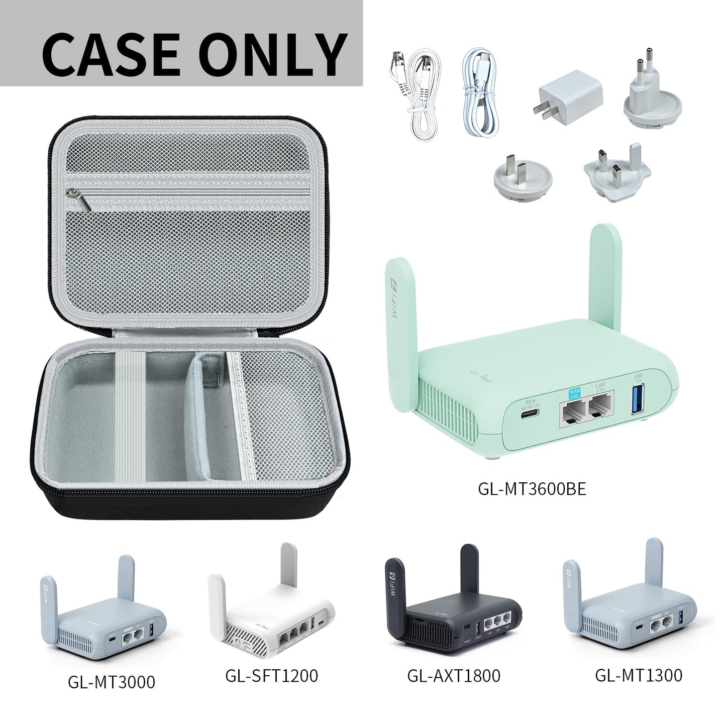Case Compatible with GL.iNet GL-MT3600BE (Beryl 7), GL-AXT1800, GL-MT3000, GL-SFT1200, GL-E750(Only Case)