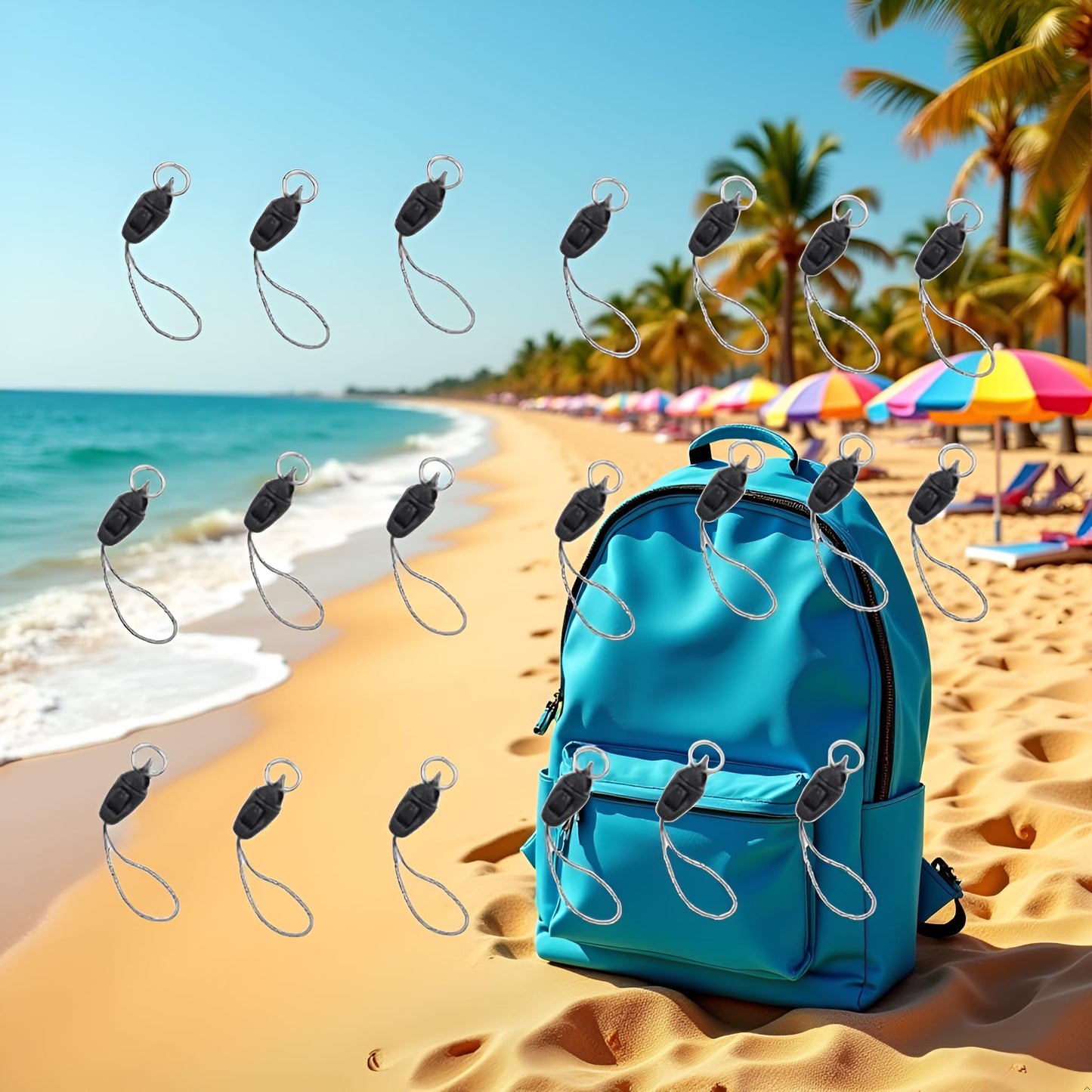 YLiiii 20Pcs/lot Black Detachable Buckle Mobile Phone Accessories Pendant Buckle Small Sling Anti-Lost Lanyard Cords Hanging Head Keychains Hooks