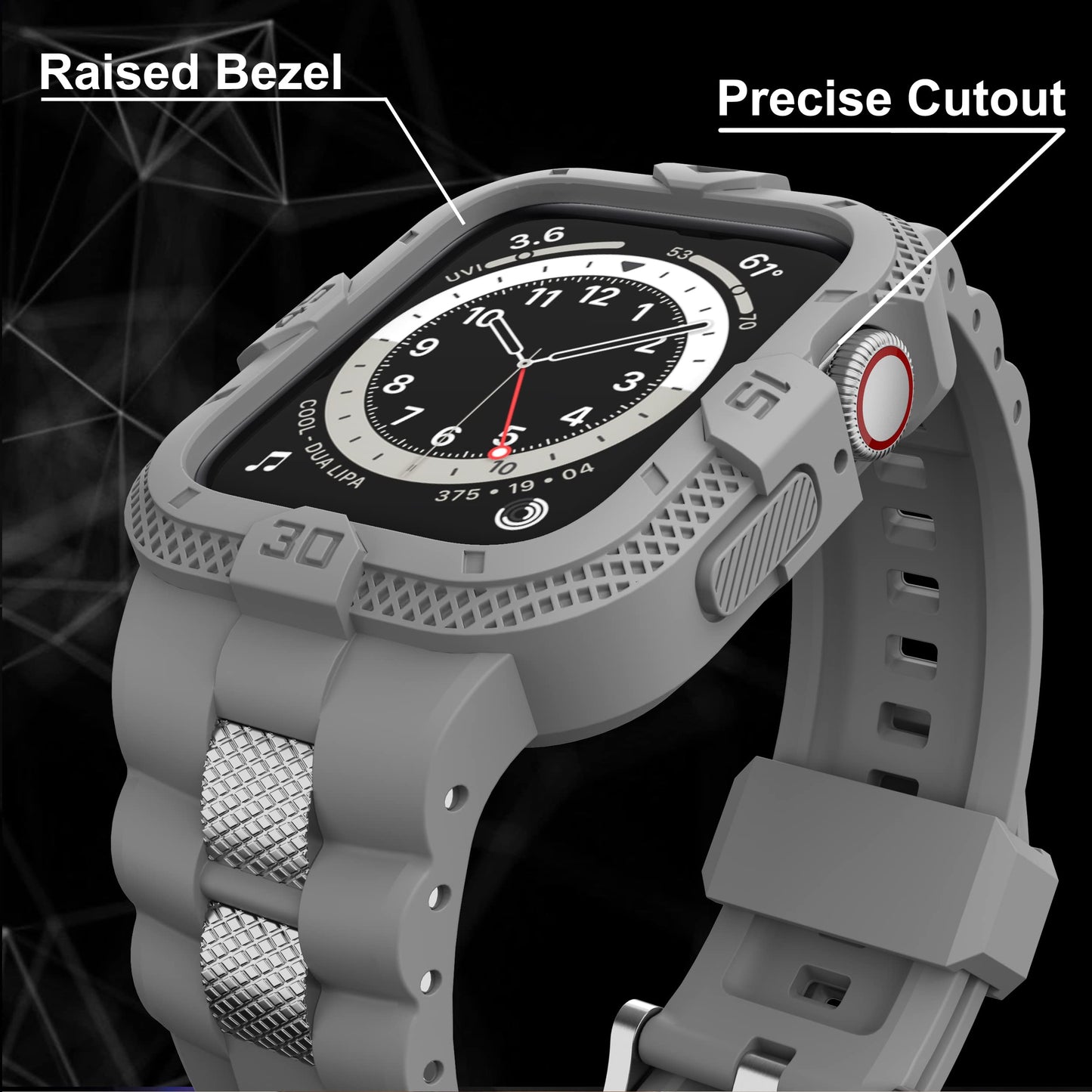 GELISHI Bands Compatible for Apple Watch Band 41mm 40mm 38mm, Men Sport Rugged Band with Protective Case for Watch Series 9 8 7/Series 6 SE 5 4 3