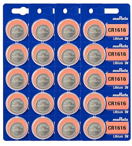 Murata CR1616 Battery DL1616 ECR1616 3V Lithium Coin Cell (20 Batteries)