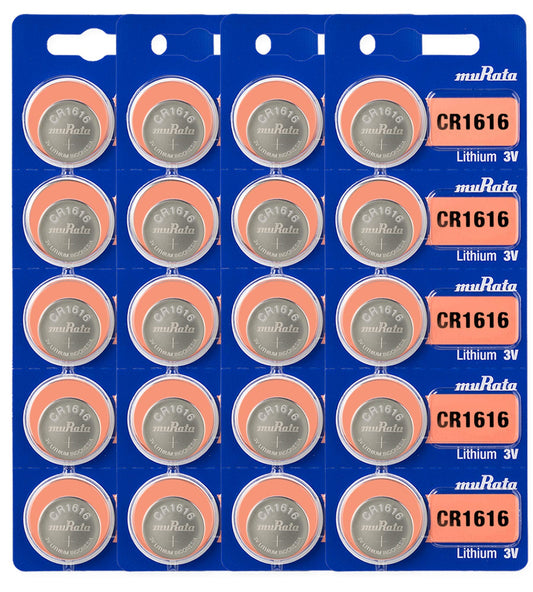 Murata CR1616 Battery DL1616 ECR1616 3V Lithium Coin Cell (20 Batteries)