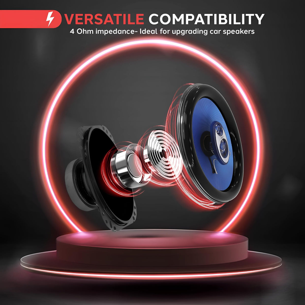Pyle 6" x 9" Car Sound Speaker (Pair) - Upgraded Blue Poly Injection Cone 4-Way 400 Watts w/ Non-fatiguing Butyl Rubber Surround 50-20Khz Frequency Response 4 Ohm & 1.25" ASV Voice Coil PL6984BL Blue