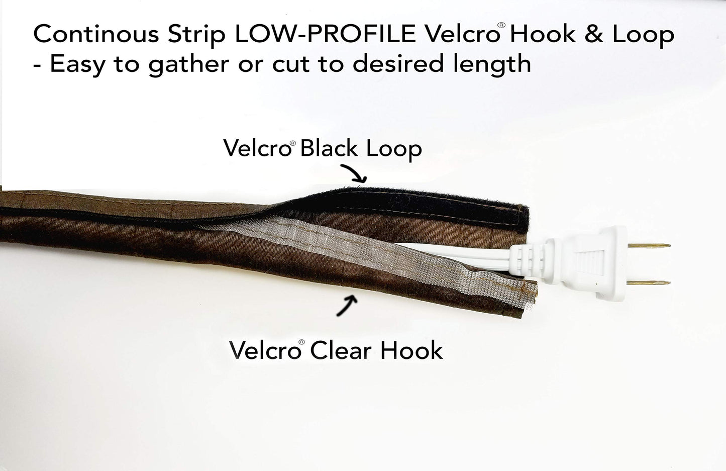 Night Lamp Cord Cover Thin-Style Faux Silk 9 ft Long Black