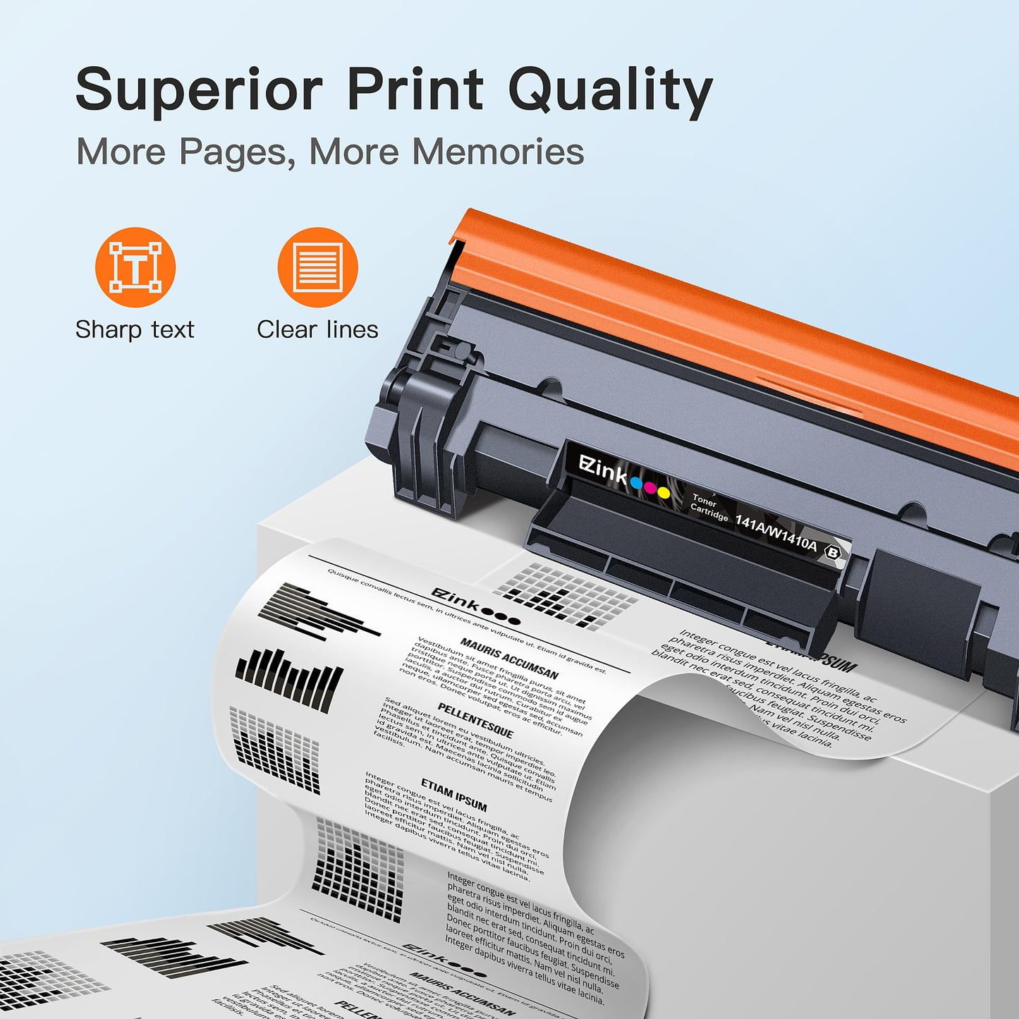 E-Z Ink 141A Black Toner Cartridge 1-Pack High Yield with Chip Replacement for HP 141A W1410A 141X W1410X Toner Cateridge Compatible with HP LaserJet